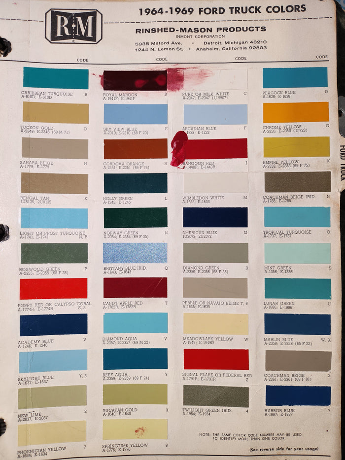 1960's Ford Truck Paint Colors