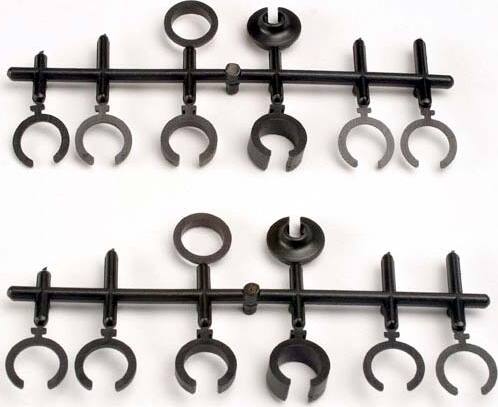 Spring retainers, upper & lower (2)/ spring pre-load spacers: 1mm (4)/ 1.5mm (2)/ 2mm (2)/ 4mm (2)/ 8mm (2) (Big Bore Shocks)