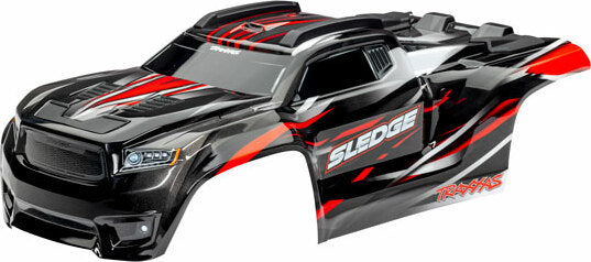 Body, Sledge™, Red (Painted, Decals Applied) (Assembled with Front and Rear Body Mounts And Rear Body Support For Clipless Mounting)