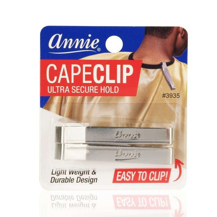 Annie Premium Hair Cutting Cape Clip, 2 Count, Silver