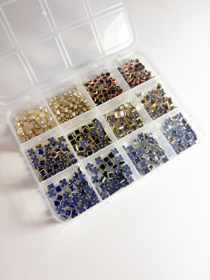 Assorted Crystal and Pearl Embellishments 12pk | Lula Beauty