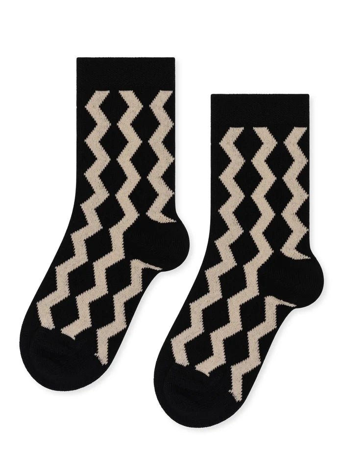 Black Mini Una Crew Sock