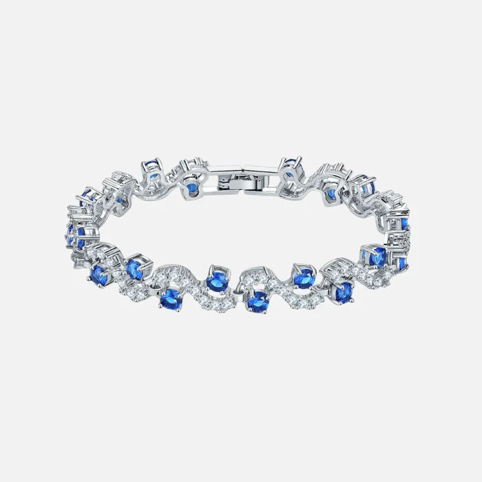 Blue Arctic Wave Bracelet - Silver