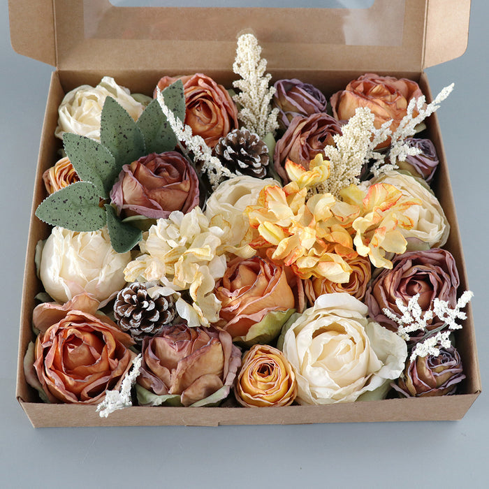 Bulk Fall Artificial Flowers Combo Box Set With Stems Wholesale