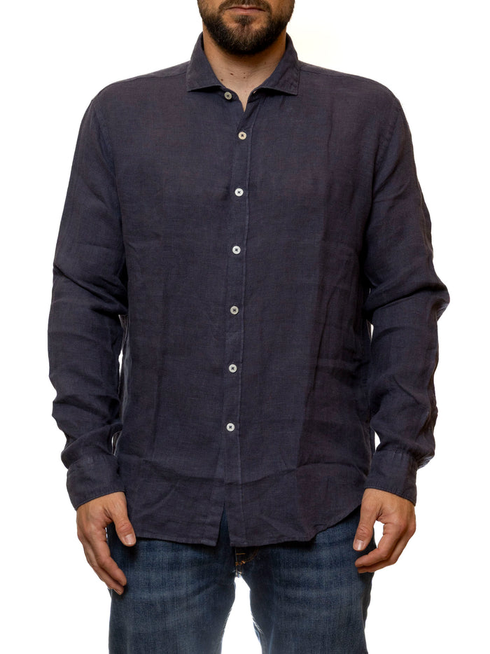 QB24 camicia cotone blu 0126082 COTONE-BLU