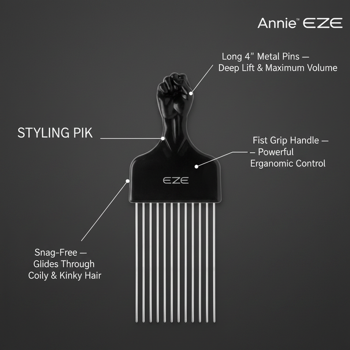 EZE Urban Series Fist Styling Pik Long 4 Inch, 1 Count, Black