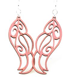 Boho feather dangle earrings, eco-friendly laser-cut jewelry made in USA