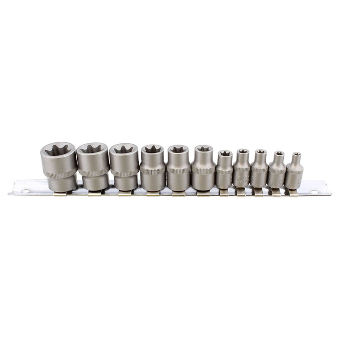 Female E Torx Socket Set – 11 Piece Star Socket Set and Storage Rail ABN 8819