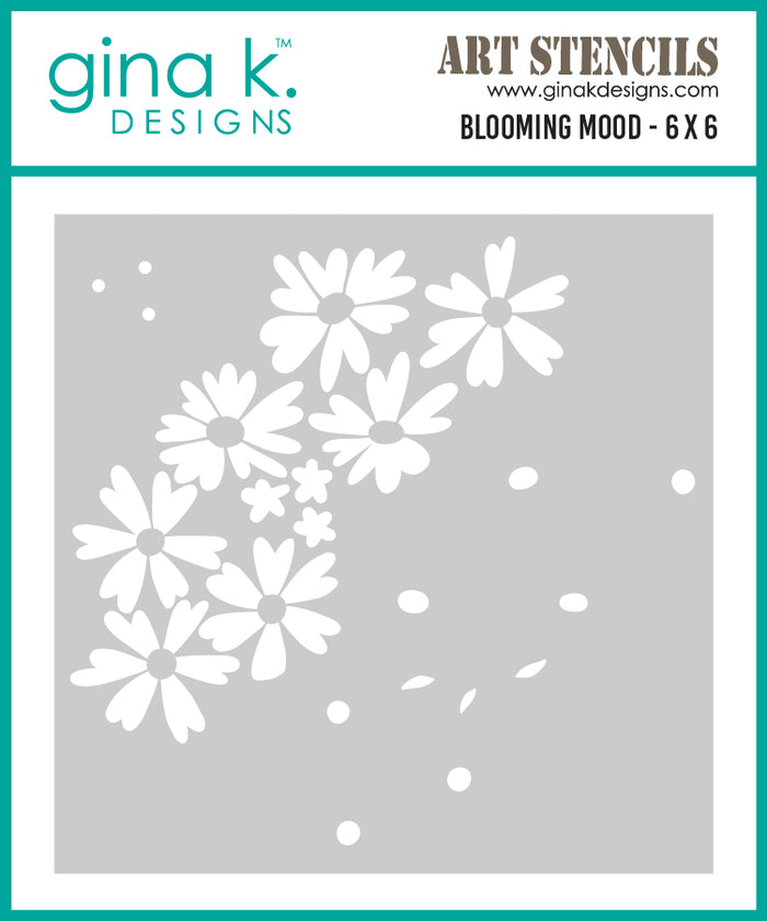Gina K. Designs - BUNDLE - Stamp, Die Set & Stencil - Blooming Mood. Set by Lisa Hetrick. At Embellish Away in Bowmanville Ontario Canada.