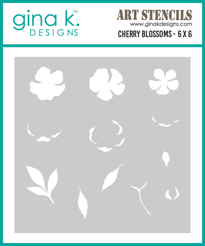 Gina K. Designs - BUNDLE - Stamp, Die Set & Stencil - Cherry Blossom. Available at Embellish Away located in Bowmanville Ontario Canada.