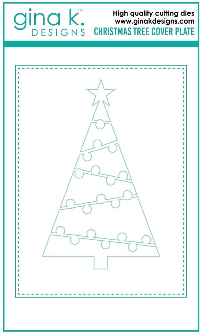 Gina K. Designs - Cover Plate Die - Christmas Tree. These dies are compatible with most die cutting machines. Follow the manufacturer's instructions for your specific machine for cutting wafer thin dies. Available at Embellish Away located in Bowmanville Ontario Canada.