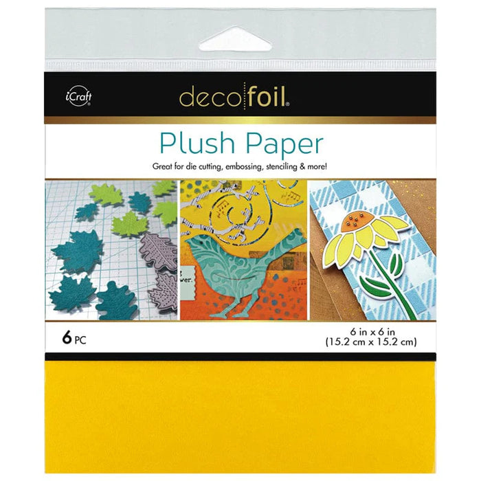 Gina K. Designs - Therm-O Web - Deco Foil Plush Papers - 6 x 6 - Sunshine Yellow (6 Sheets). Available at Embellish Away located in Bowmanville Ontario Canada.