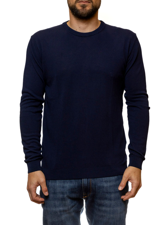 QB24 girocollo cotone blu 0126122 COTONE-BLU