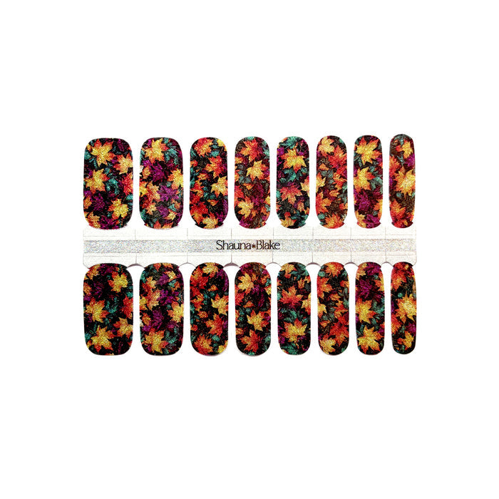 Glittering Leaves Exclusive Design Nail Wraps (GLITTER)