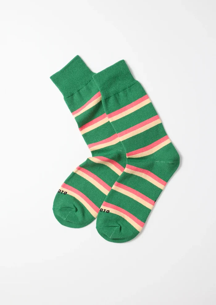Green Rugby Stripe Socks