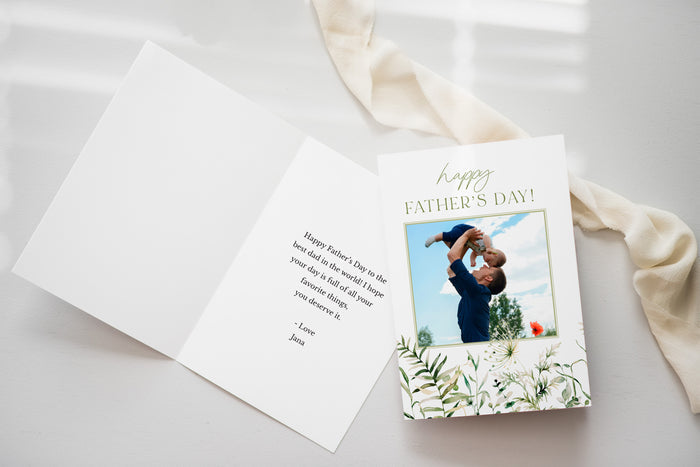 Greenery Father's Day 5x7 Folding Card