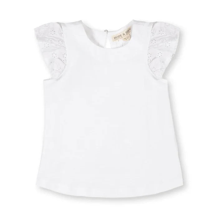 Hope & Henry White Top/Eyelet Sleeves