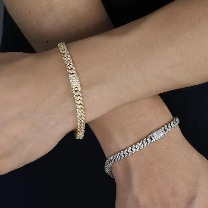 Iced Cuban Bracelet - 6mm - Gold