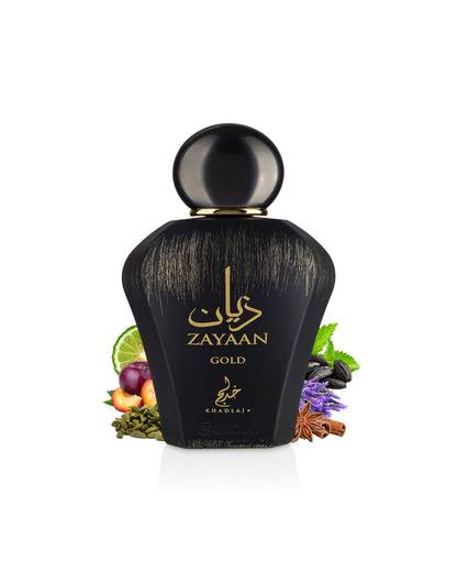 Khadlaj | Zayaan Gold | Eau De Parfum | 100 ML | Unisex Fragrance | Plum - Lavender & Tonka Bean Notes