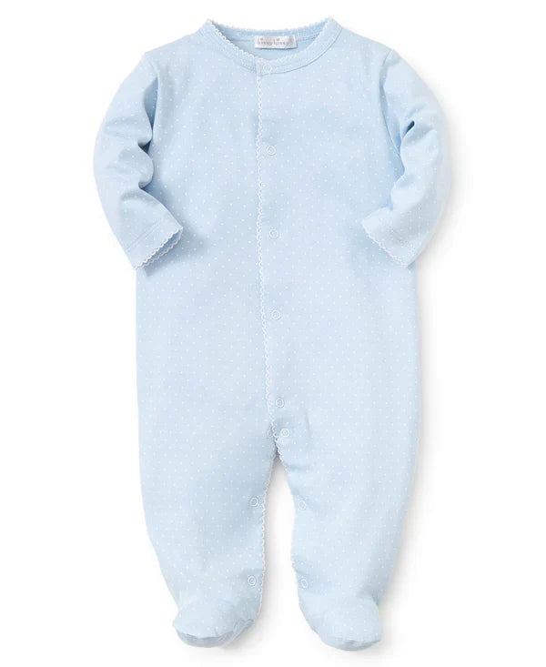 Kissy NEW Dots Print Footie-Lt. Blue/White