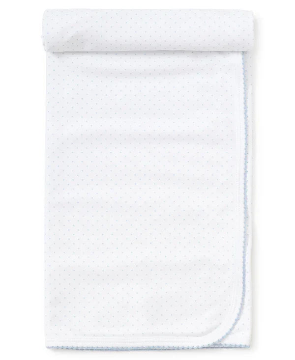 Kissy NEW White/Lt. Blue Dots Print Blanket