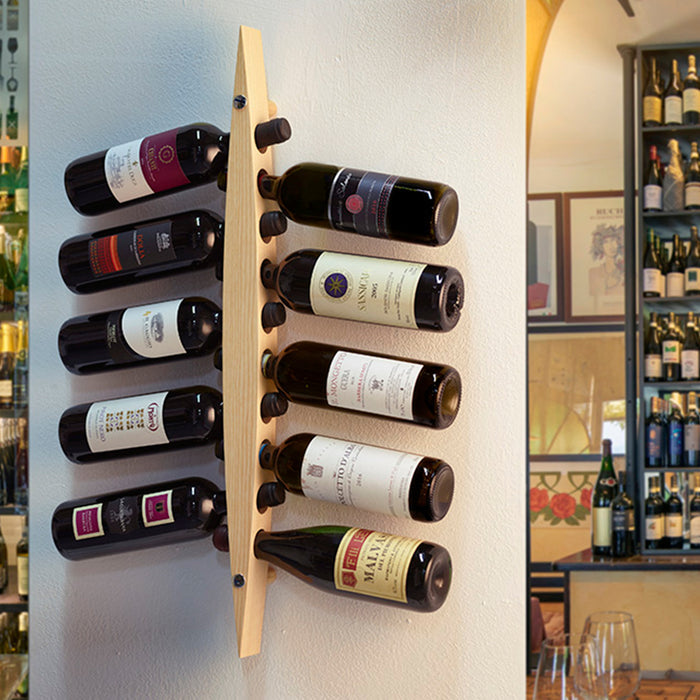 Legnoart Enoteca 10 Bottle Stand Solid Light Ashwood Wall Rack