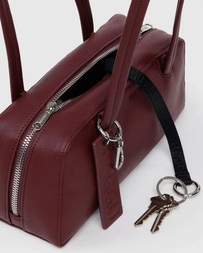 Mahogany Recycled Leather Bowler Bag