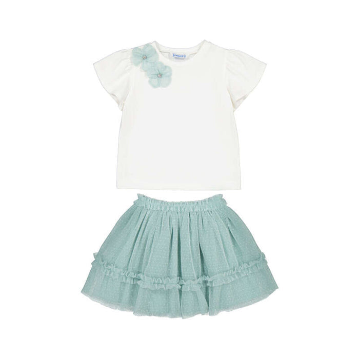 Mayoral Tulle Skirt Set-Lake Blue