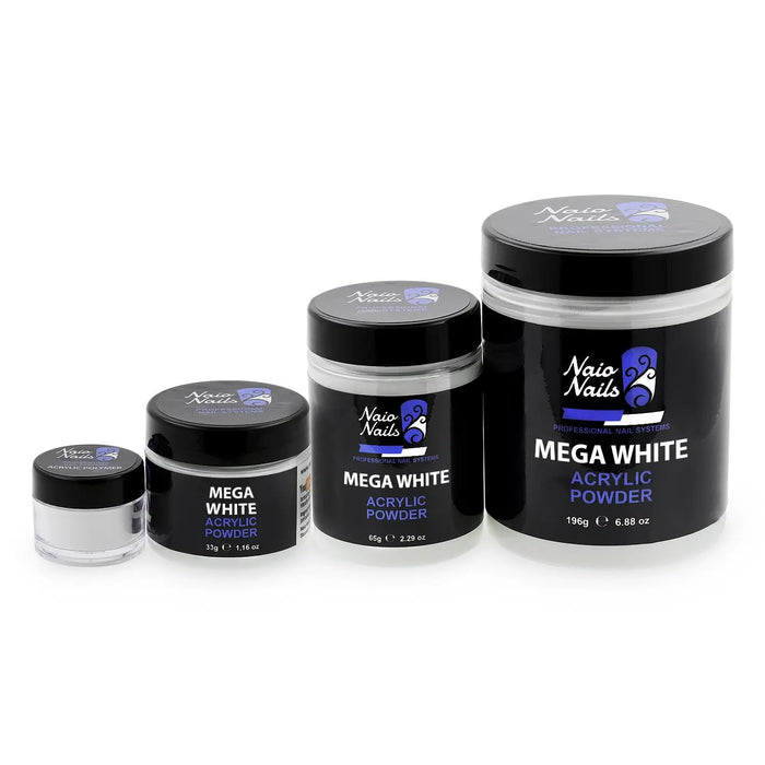 Mega White Acrylic Powder 12g - 195g Naio Nails