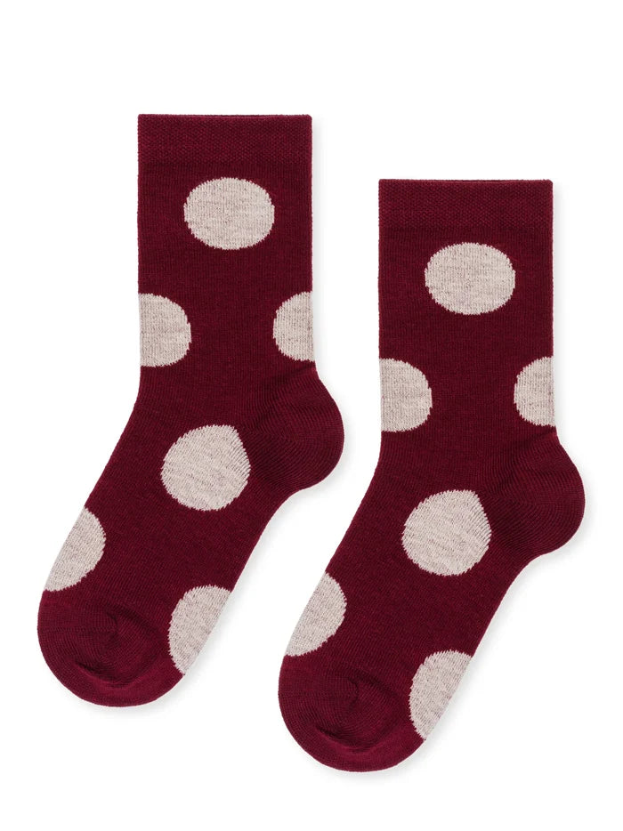 Mini Bordeaux Rie Crew Socks