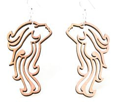 Mother Wind flowing gust earrings, eco-friendly laser-cut jewelry made in USA