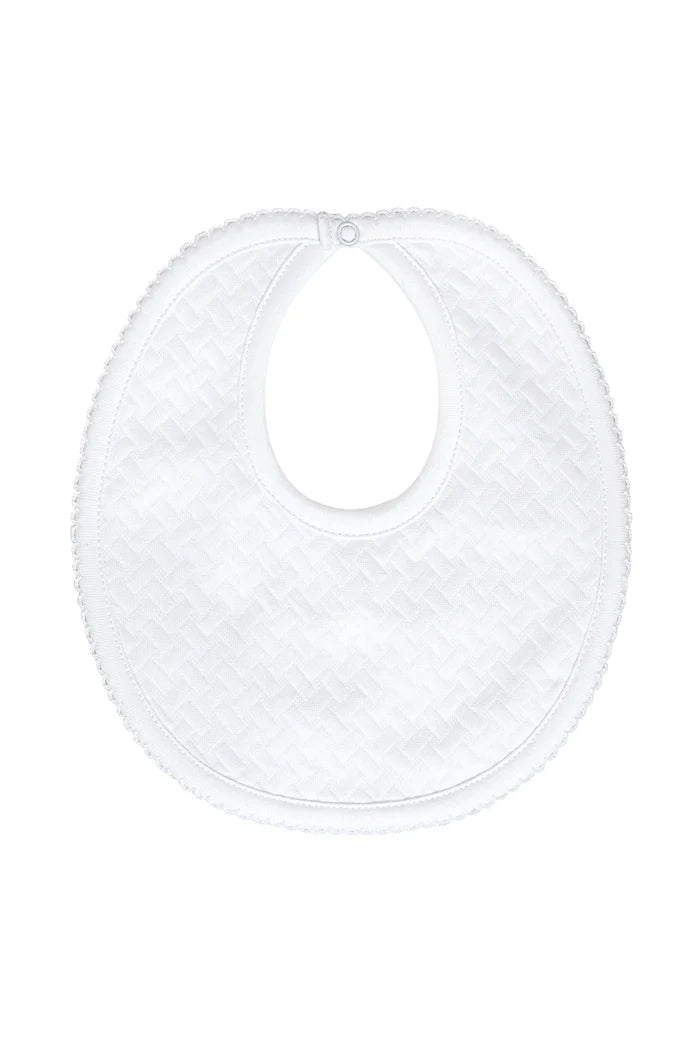 Nella Pima Basket Weave Bib-White Trim