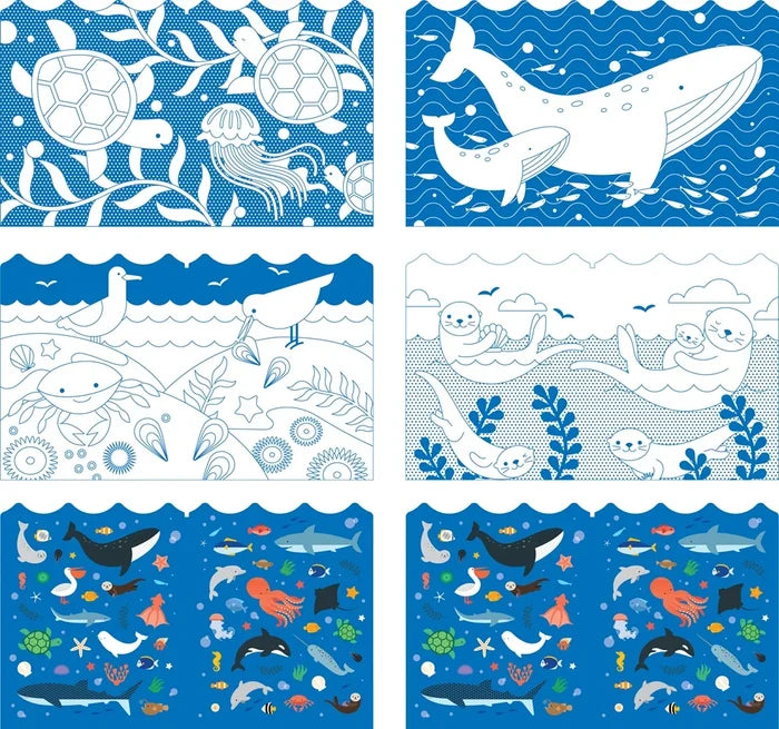 *NEW* Coloring Book + Stickers: Ocean