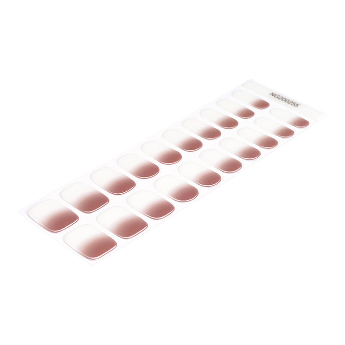 Nude Coffee Gel Nail Art Wraps - Brown Solid Glossy UV Nail Stickers Full Coverage