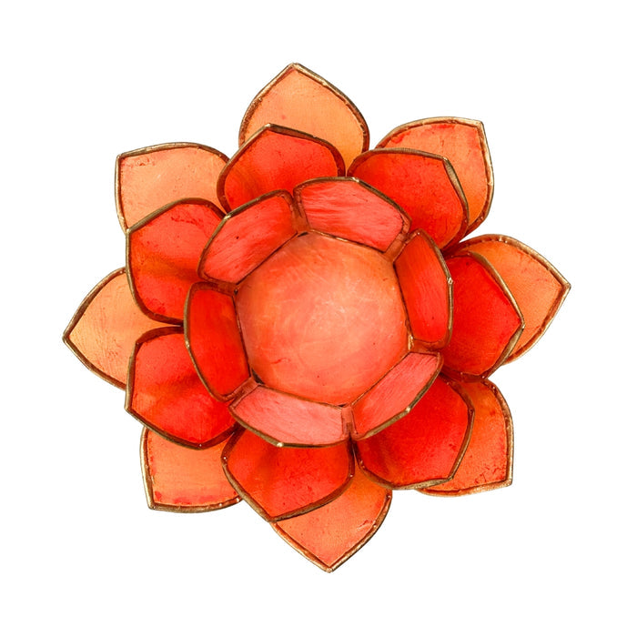 Orange Capiz Shell Candle Holder