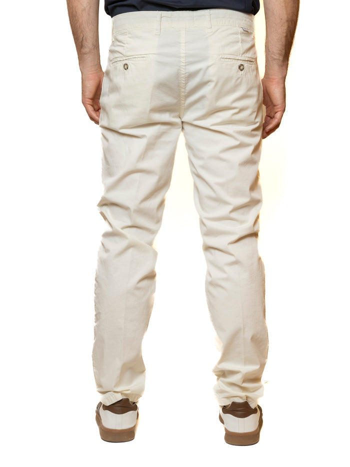 QB24 pantalone cotone avorio 0126147 COTONE-AVORIO