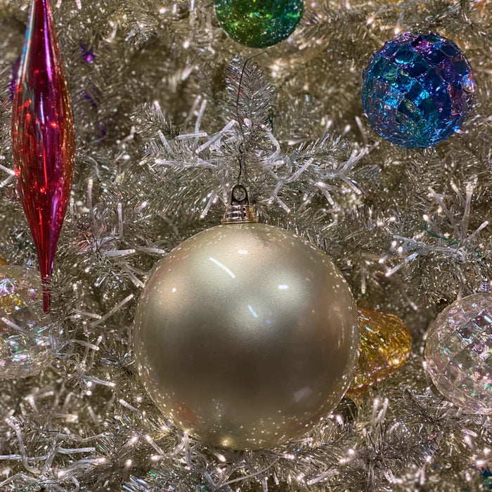 Platinum Candy Apple Ball Ornament, 6"