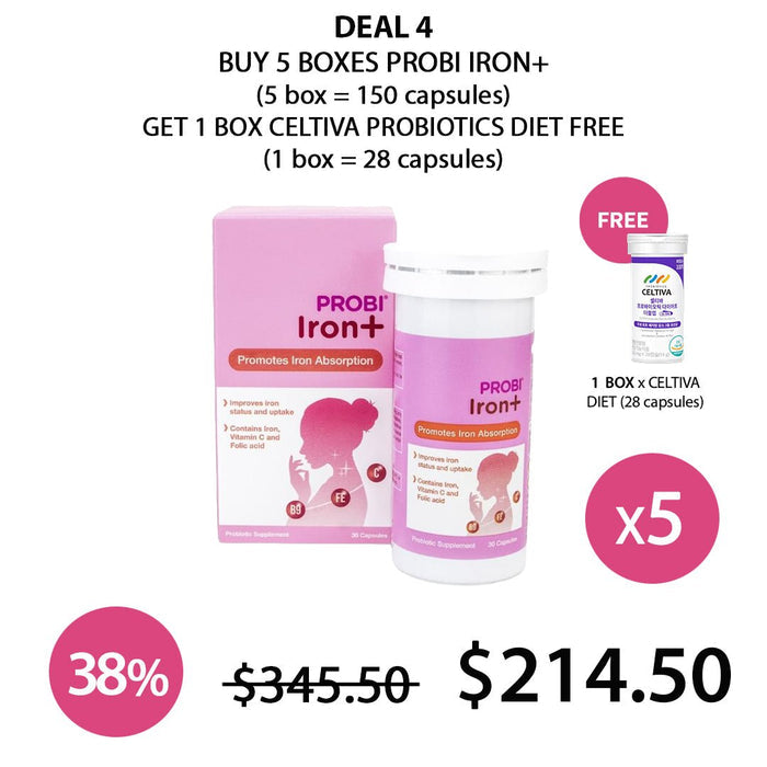 (BUY 5) PROBI IRON + 1 FREE CELTIVA DIET PROBIOTICS