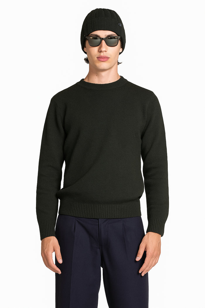 IMPURE pullover lana verde scuro CHARLIE LANA-D.GREEN