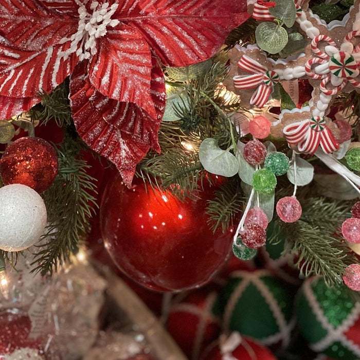 Red Candy Apple Ball Ornament, 4"