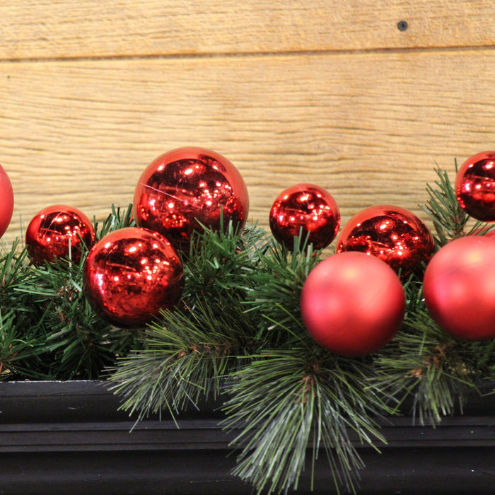 Red Dense Ball Garland, 4'