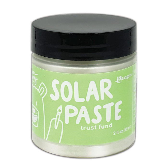 Simon Hurley create. Solar Paste 2oz Trust Fund. A white paste with a metallic color shift. Available at Embellish Away located in Bowmanville Ontario Canada.
