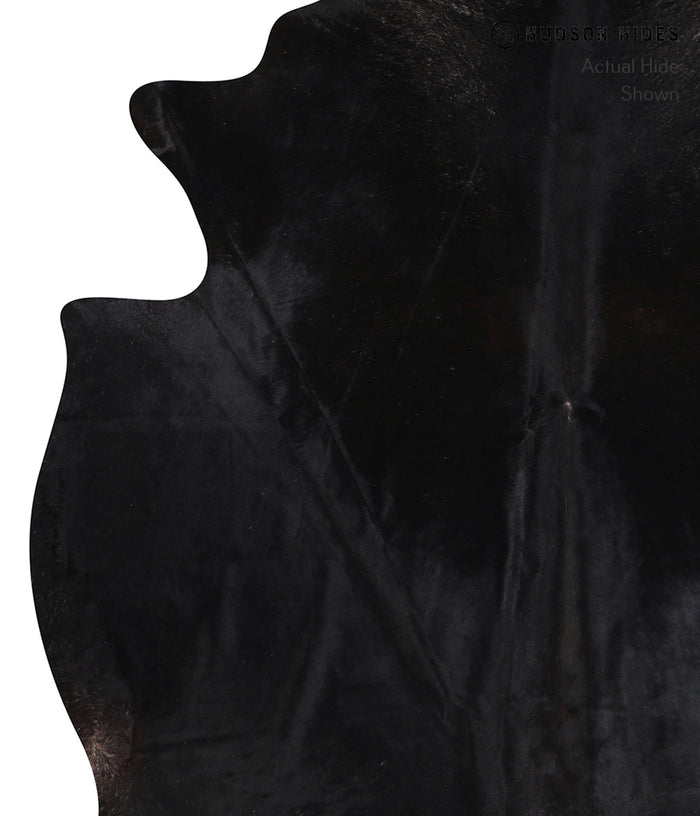 Solid Black Cowhide Rug #A10105