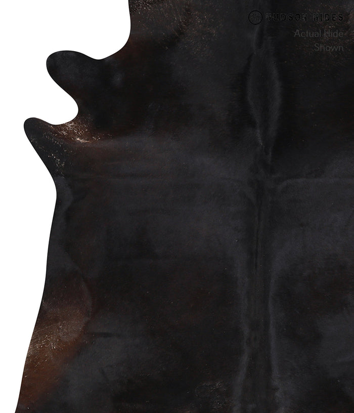 Solid Black Cowhide Rug #A10316