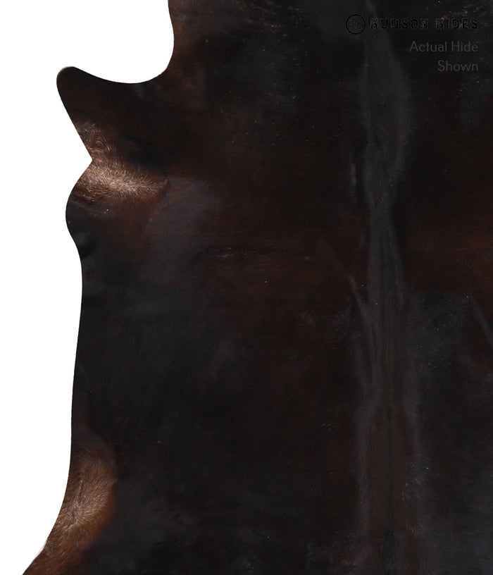 Solid Black Cowhide Rug #A10400