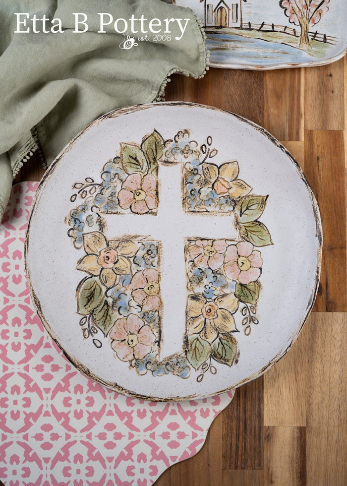 Spring 2026 Etta B Pottery - Large Floral Cross