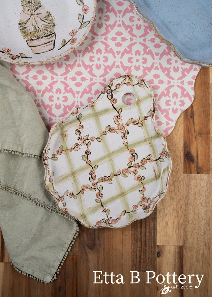 Spring 2026 Etta B Pottery - Rose Plaid Charcuterie