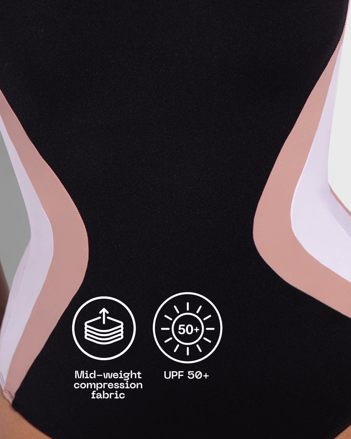 Details graphic of Squarey - Contour Black/Rose/White highlighting fabric