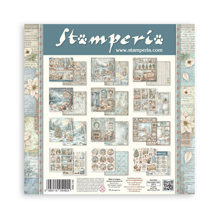 Stamperia - 12X12 Paper Pad - White Christmas. 10 sheets. Available at Embellish Away located in Bowmanville Ontario Canada.