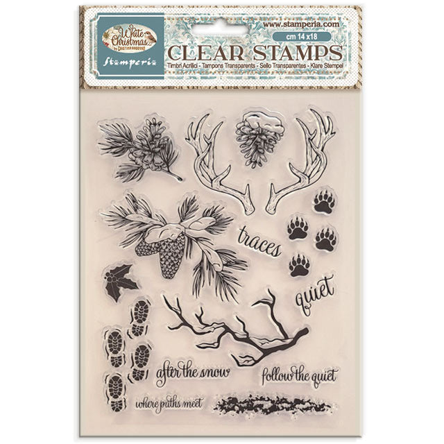 Stamperia - Clear Stamp - White Christmas. Available at Embellish Away located in Bowmanville Ontario Canada.